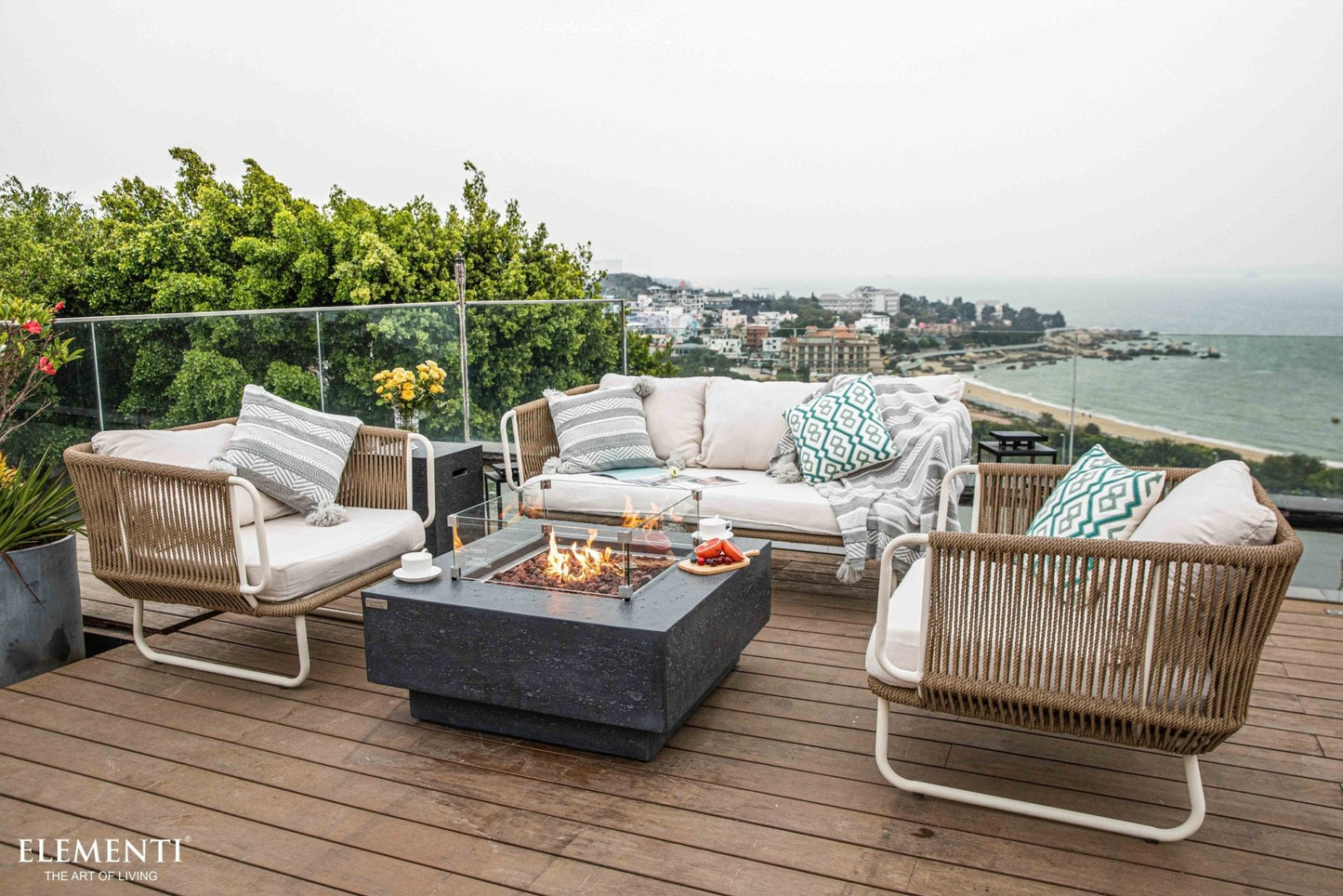 Manhattan 36” Concrete Fire Table - Backyard Pyre