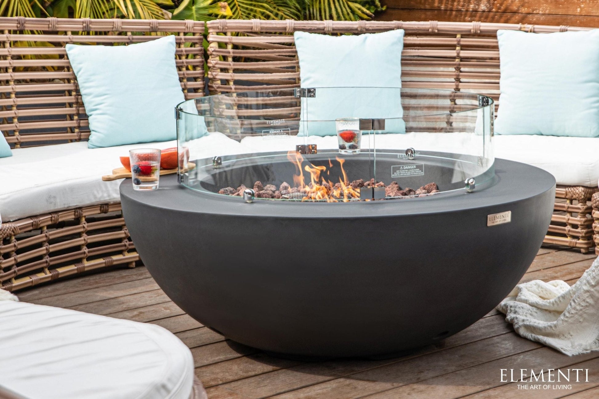 Elementi Lunar Bowl Fire Table - Backyard Pyre
