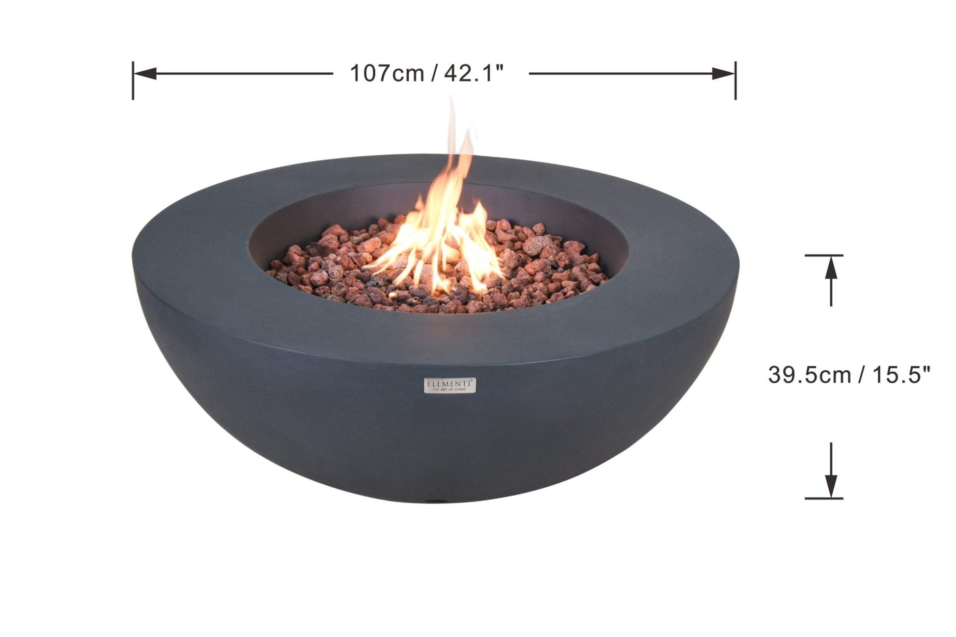 Elementi Lunar Bowl Fire Table - Backyard Pyre
